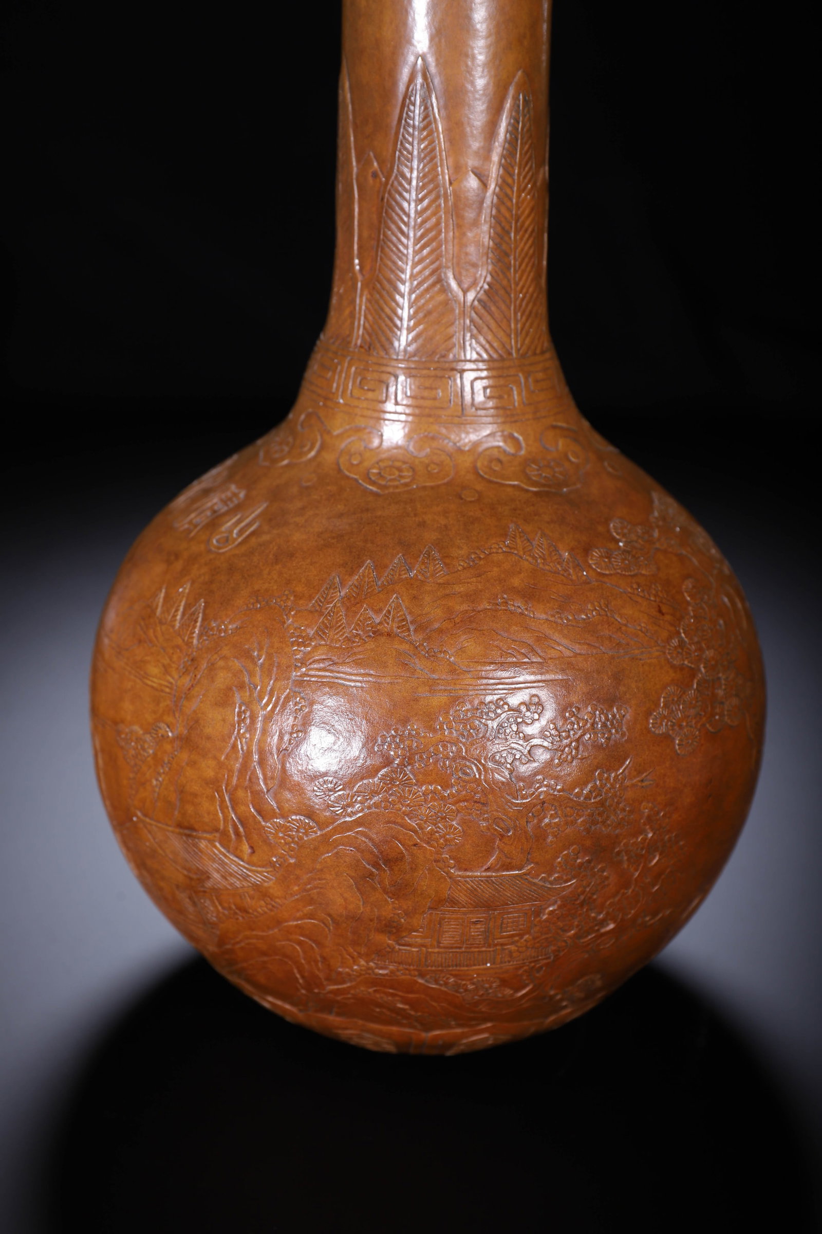 Chinese Molded Gourd Bottle Vase - 3