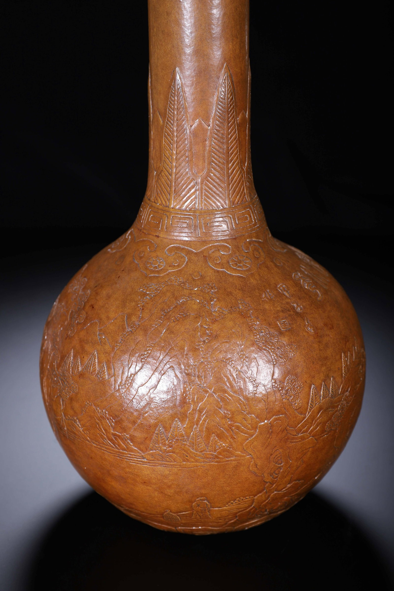 Chinese Molded Gourd Bottle Vase - 5