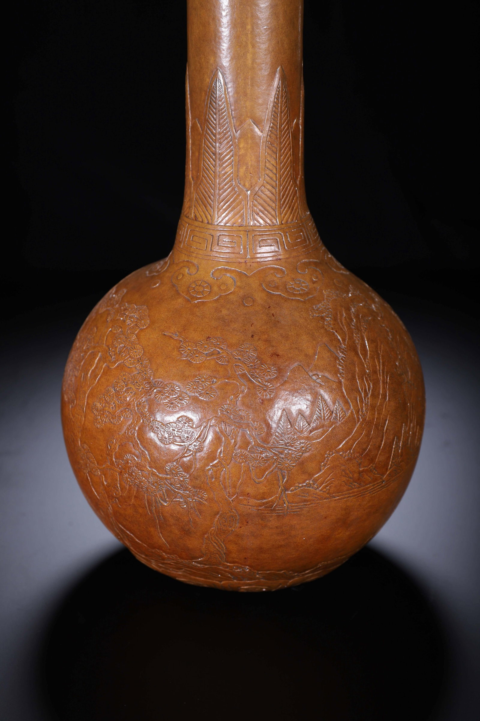 Chinese Molded Gourd Bottle Vase - 6