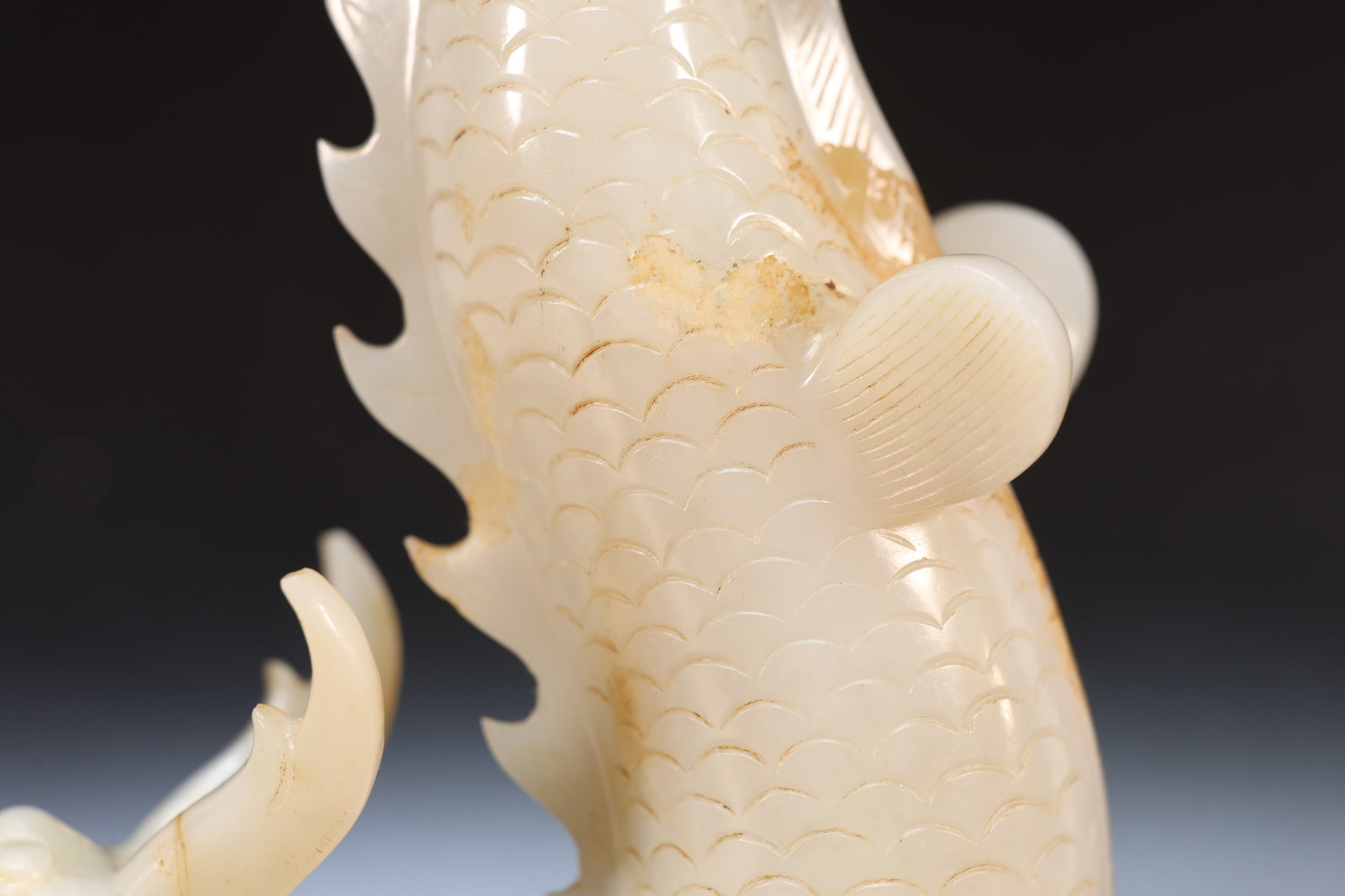 A Jade Carved Dragon Shape Ornament - 4