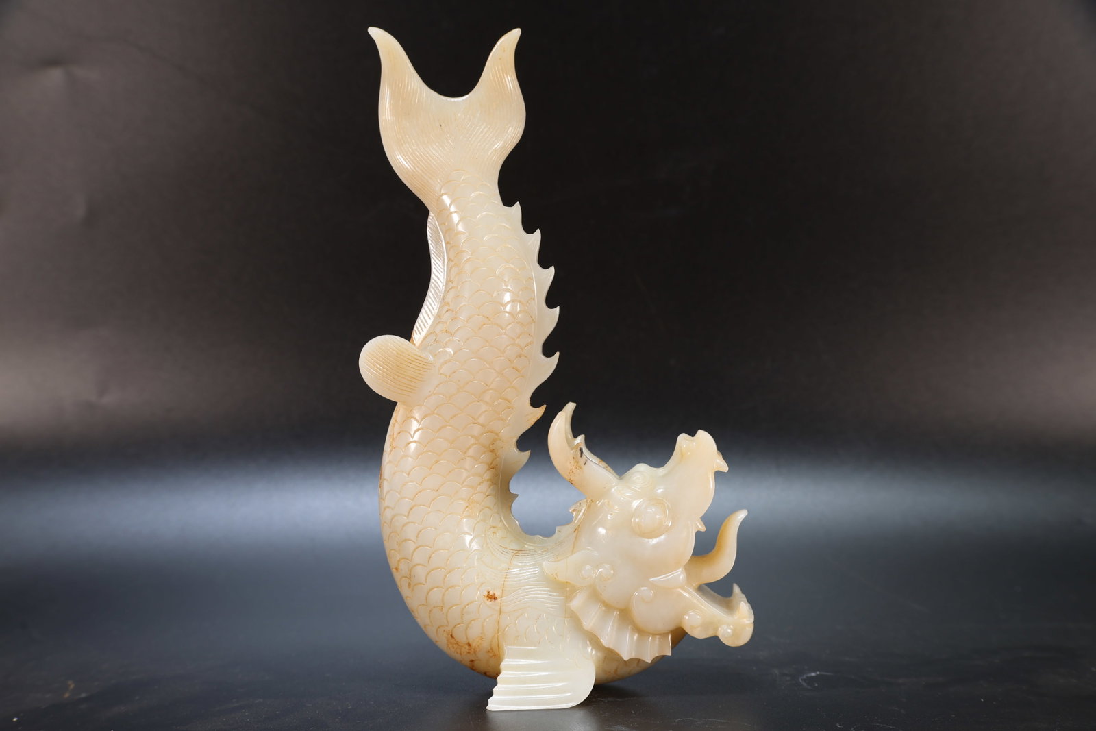 A Jade Carved Dragon Shape Ornament - 8
