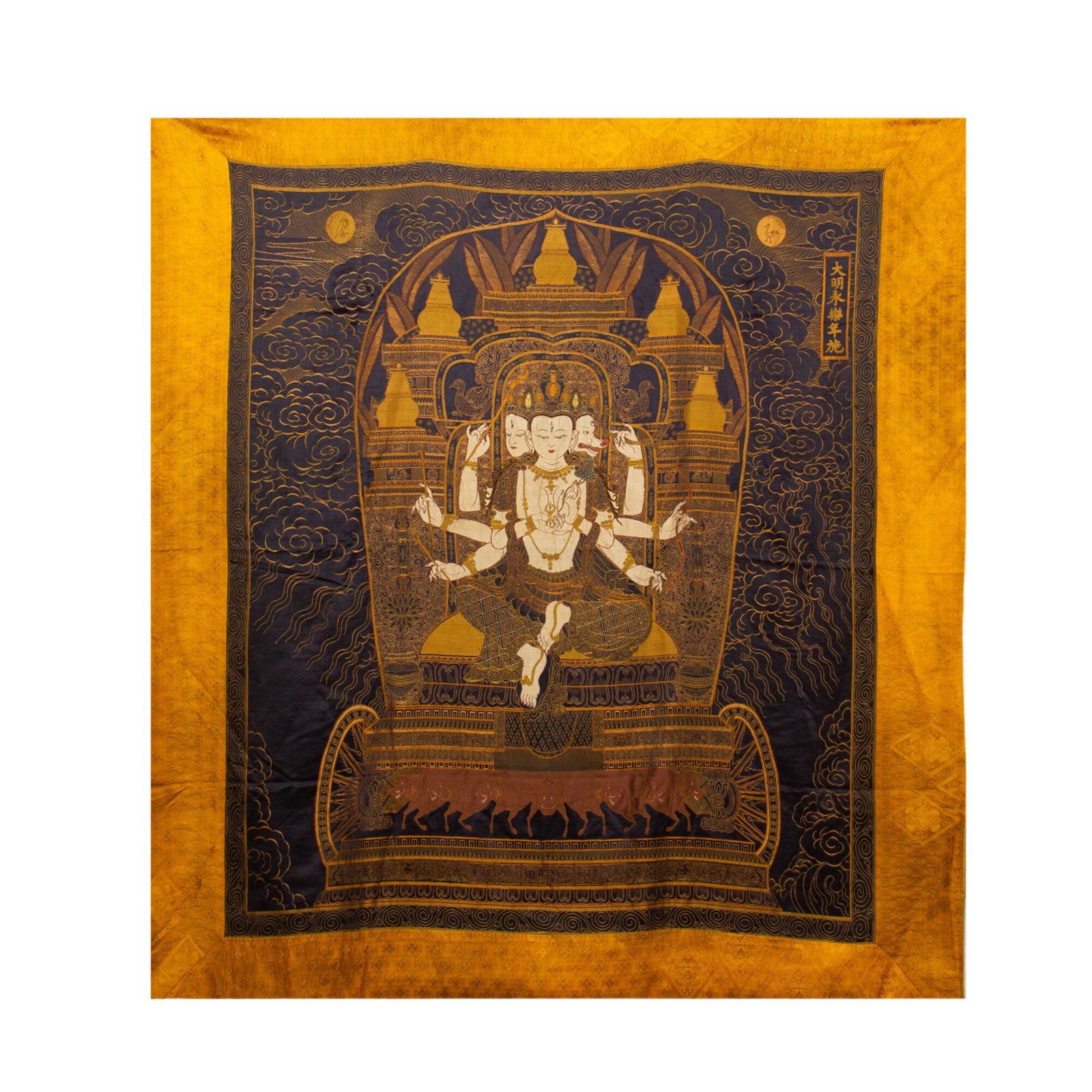 A Chinese Brocade Thangka: A Chinese Brocade Thangka (168 x 150cm)