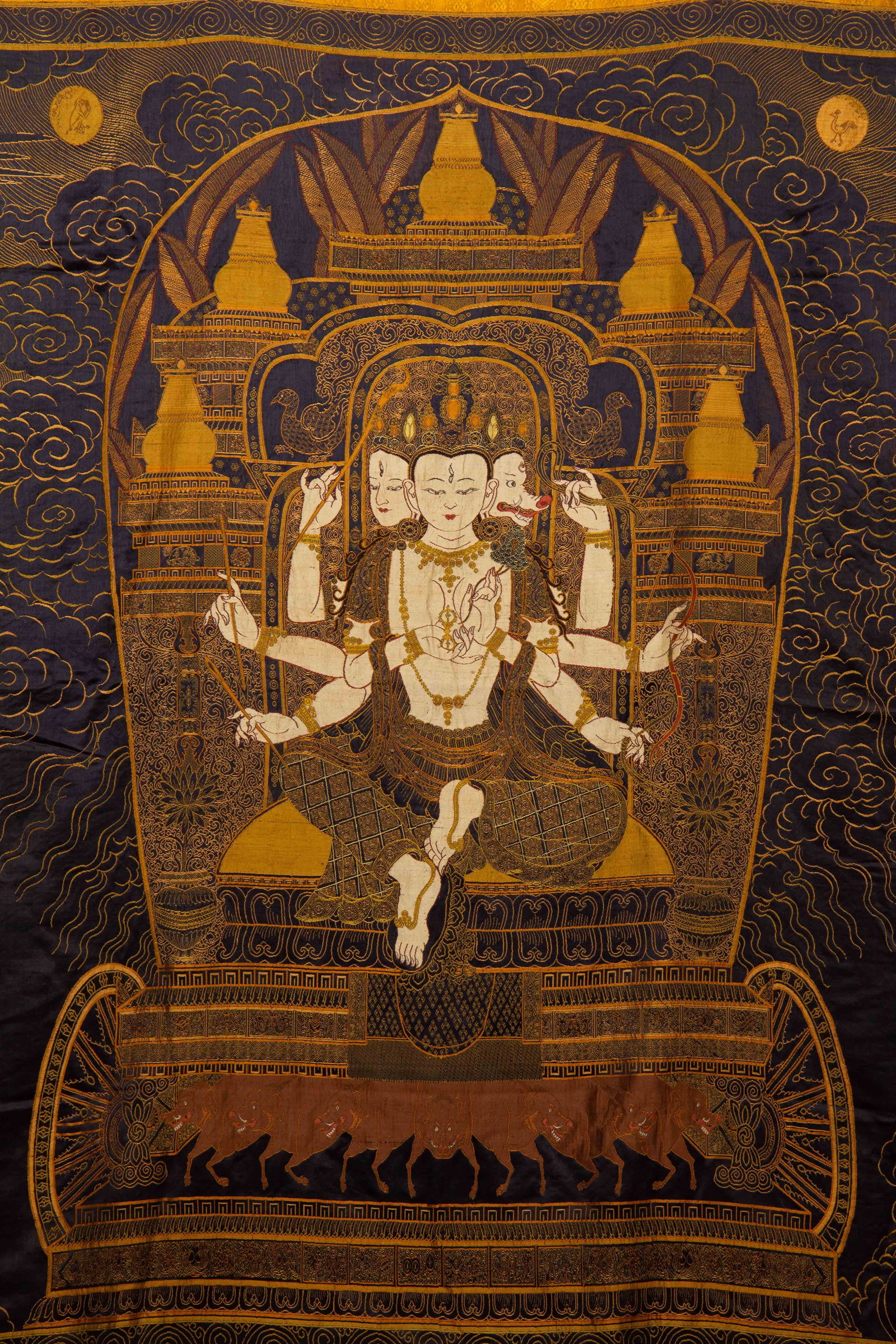 A Chinese Brocade Thangka - 2