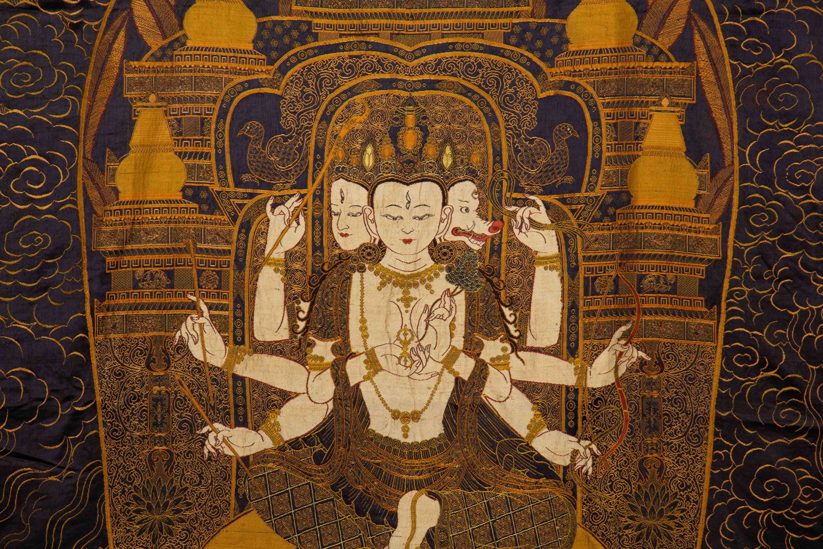 A Chinese Brocade Thangka - 3