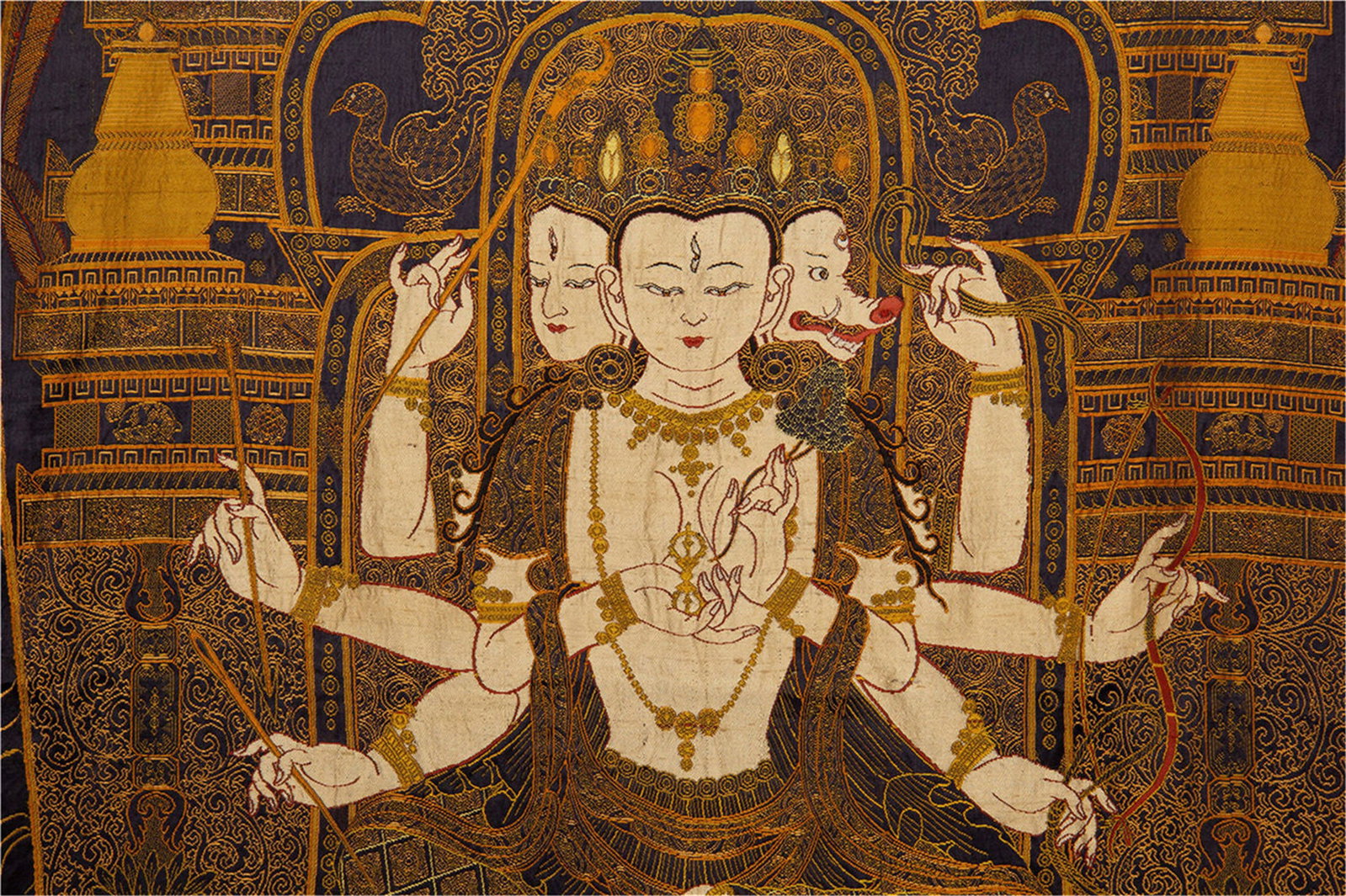 A Chinese Brocade Thangka - 7