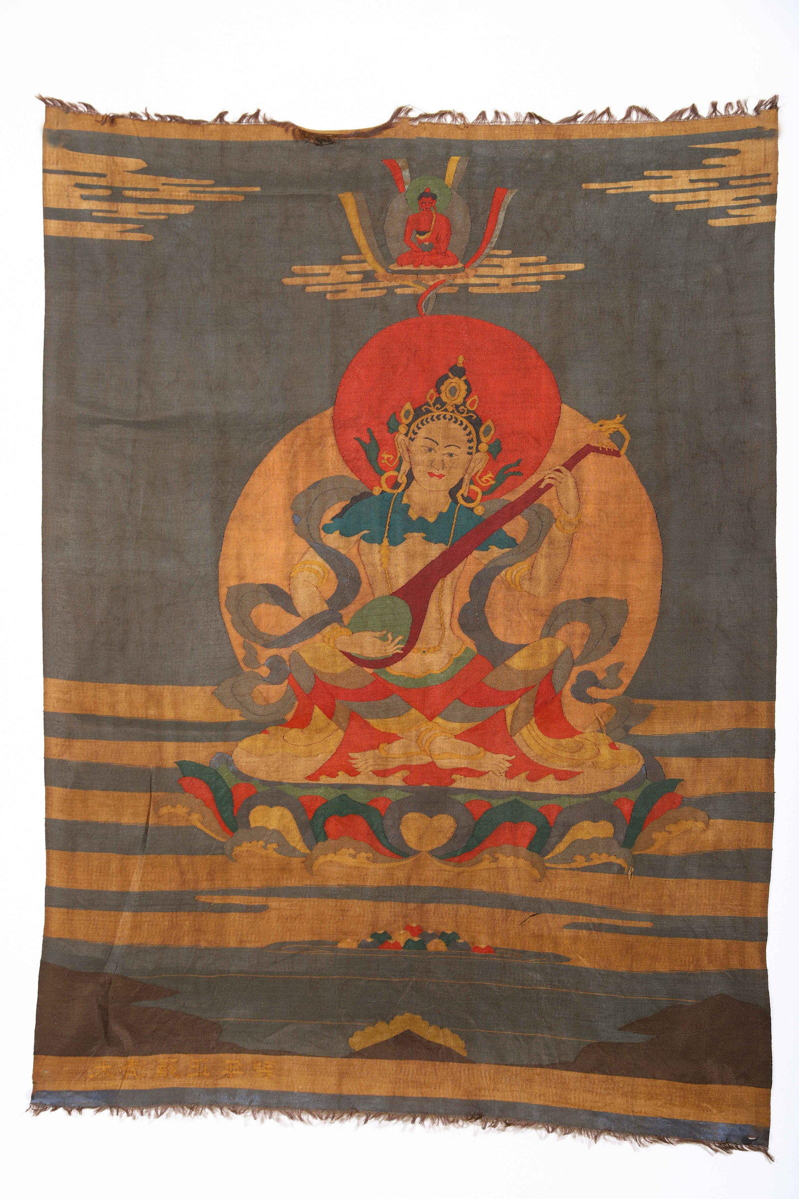 Chinese Kesi Buddhist Deity Thangka: Chinese Kesi Buddhist Deity Thangka (88 x 64cm)