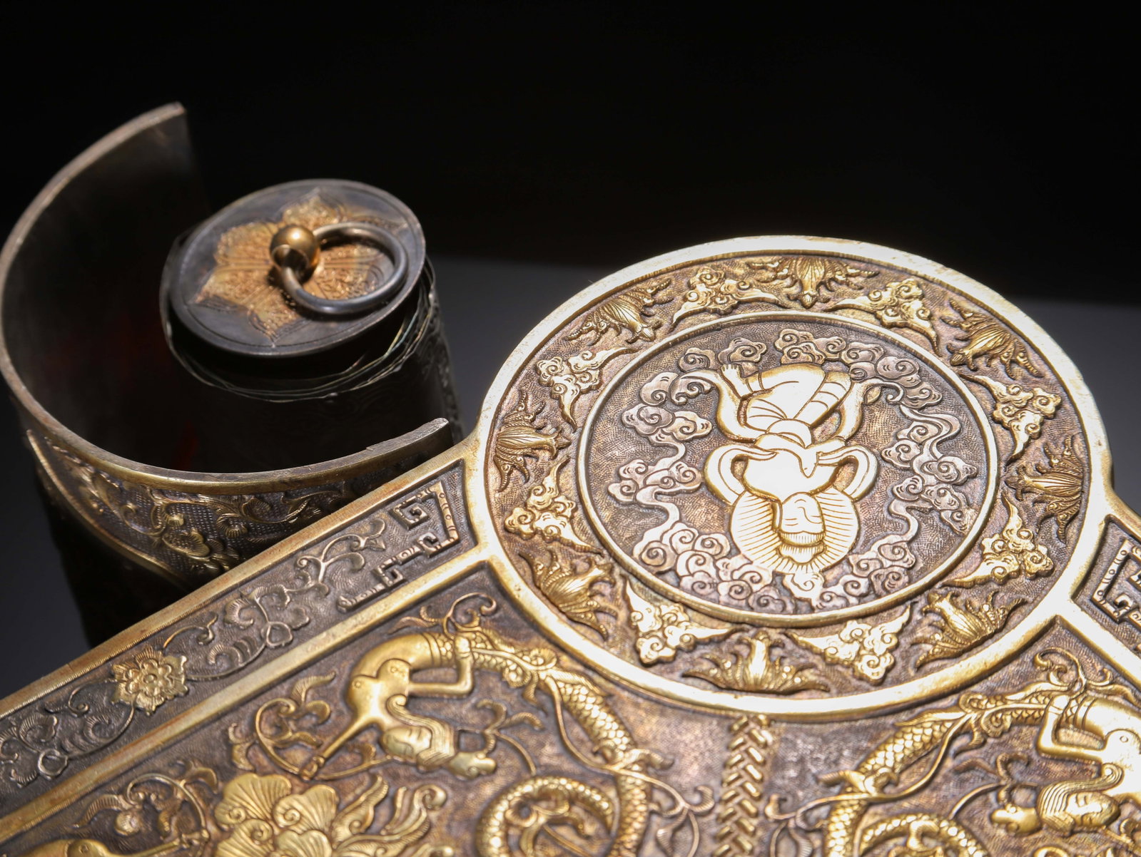 Chinese Silver Gilt Buddhist Scripture Box - 6