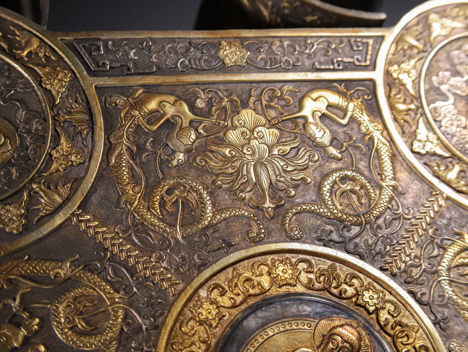 Chinese Silver Gilt Buddhist Scripture Box - 7