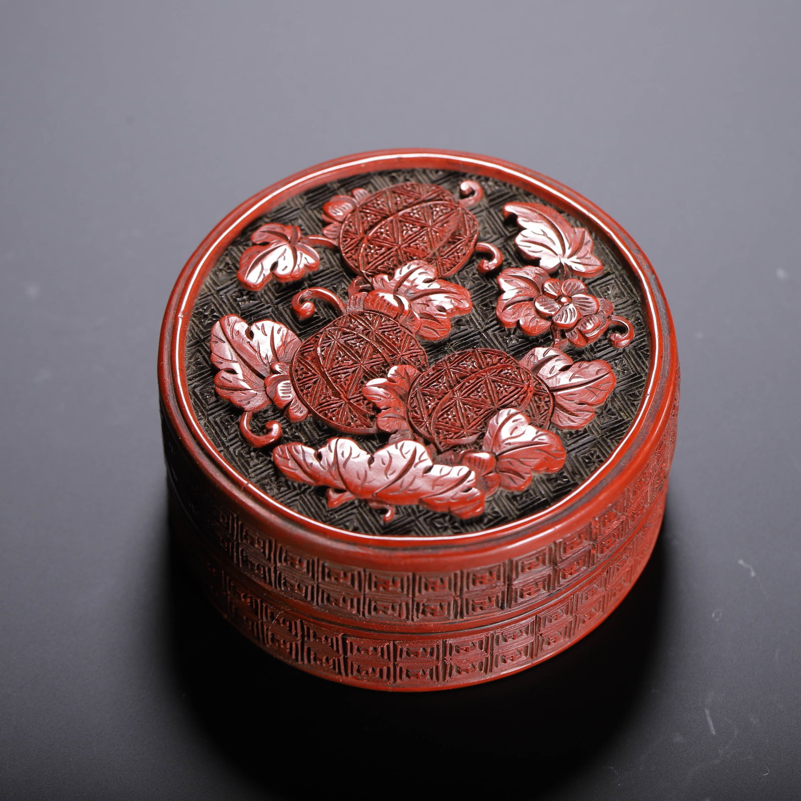 Chinese Cinnabar Lacquer Carved Round Box - 2