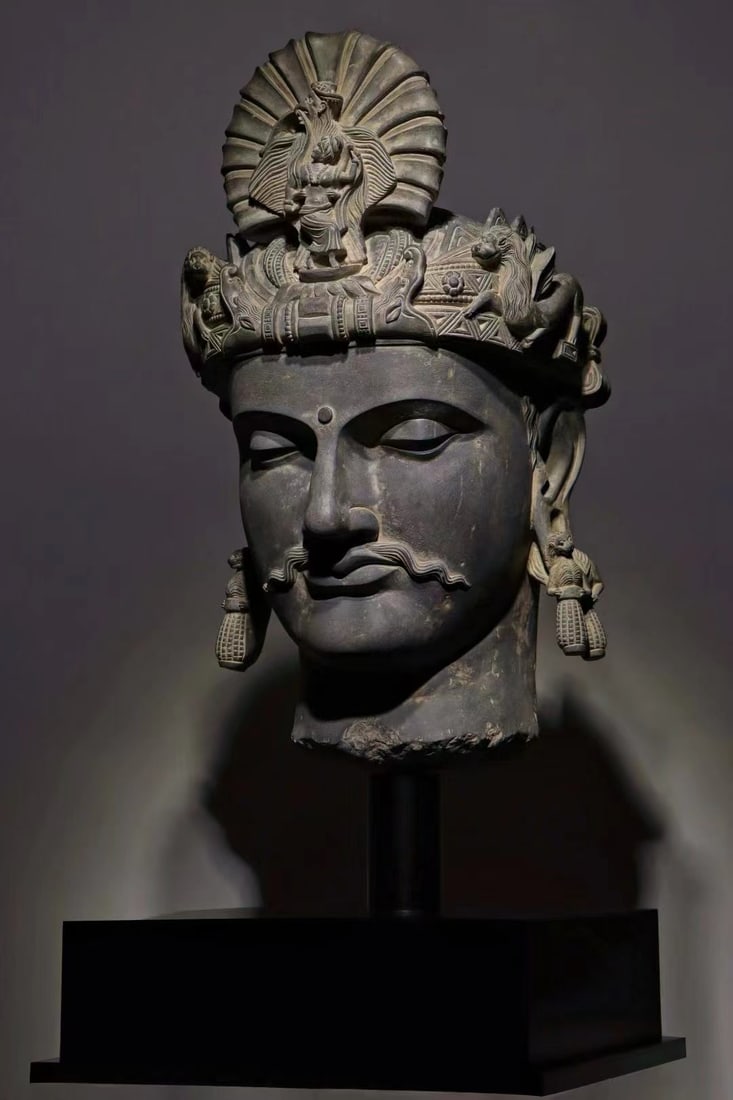 Stone Gandhara Head Figure - 3