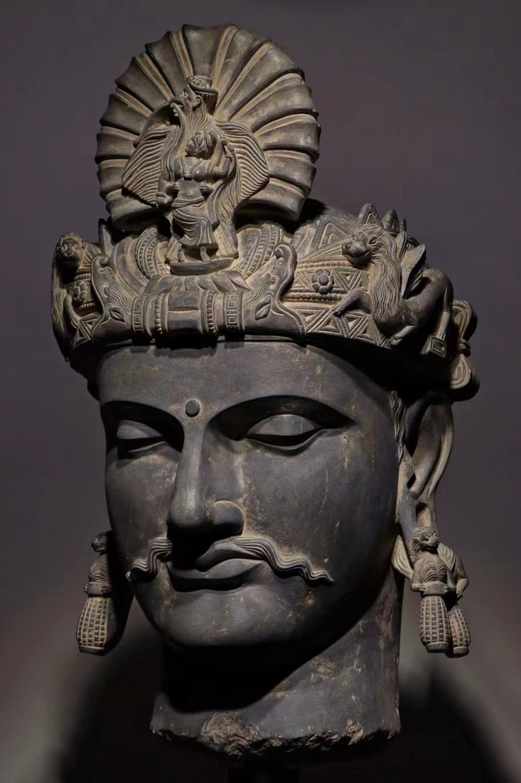 Stone Gandhara Head Figure - 5