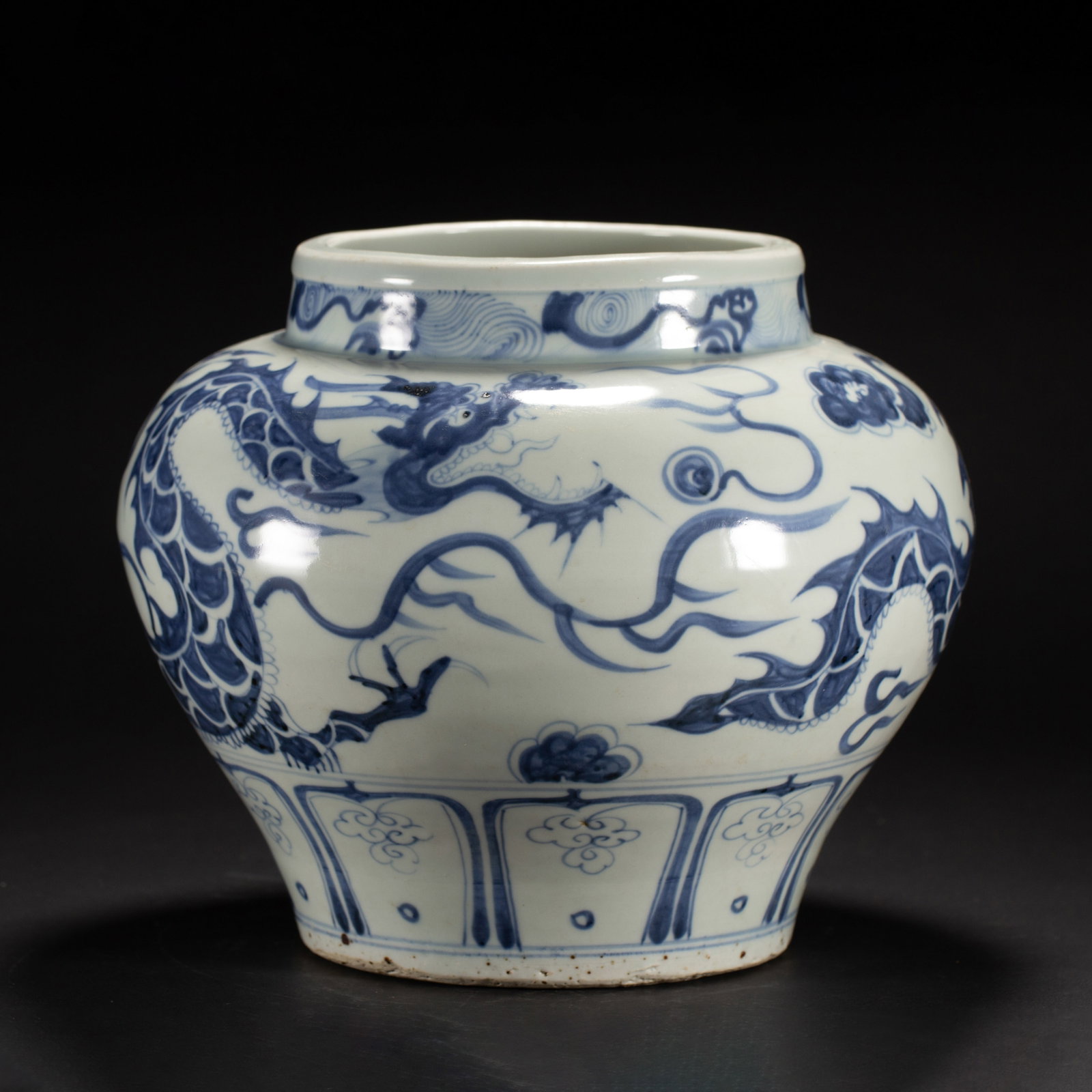 A Chinese Blue and White Dragon Jar (1 of 9)
