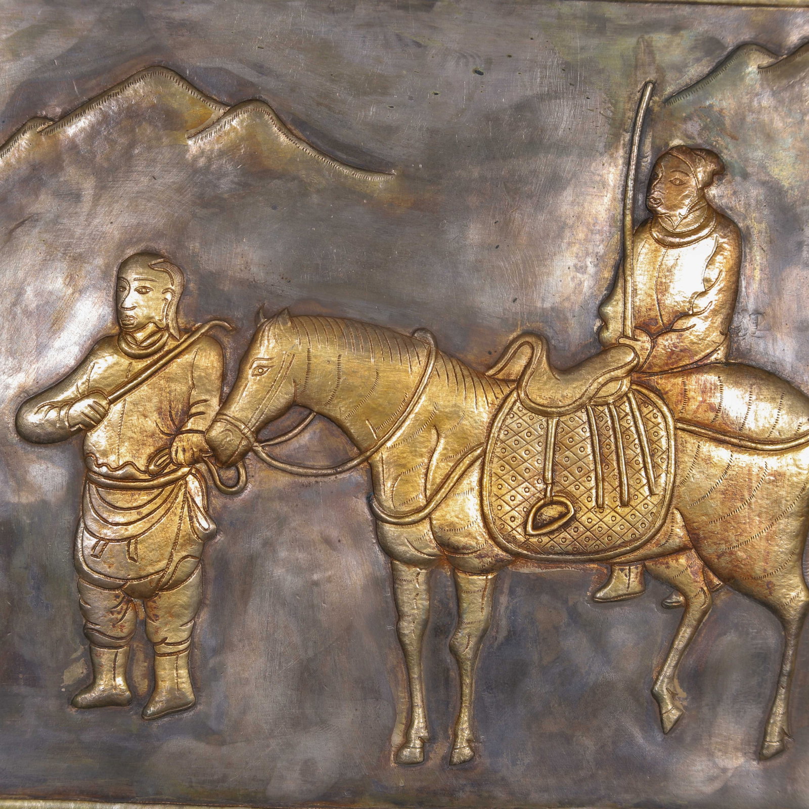 Chinese Silver Gilt Relief Plaque - 2