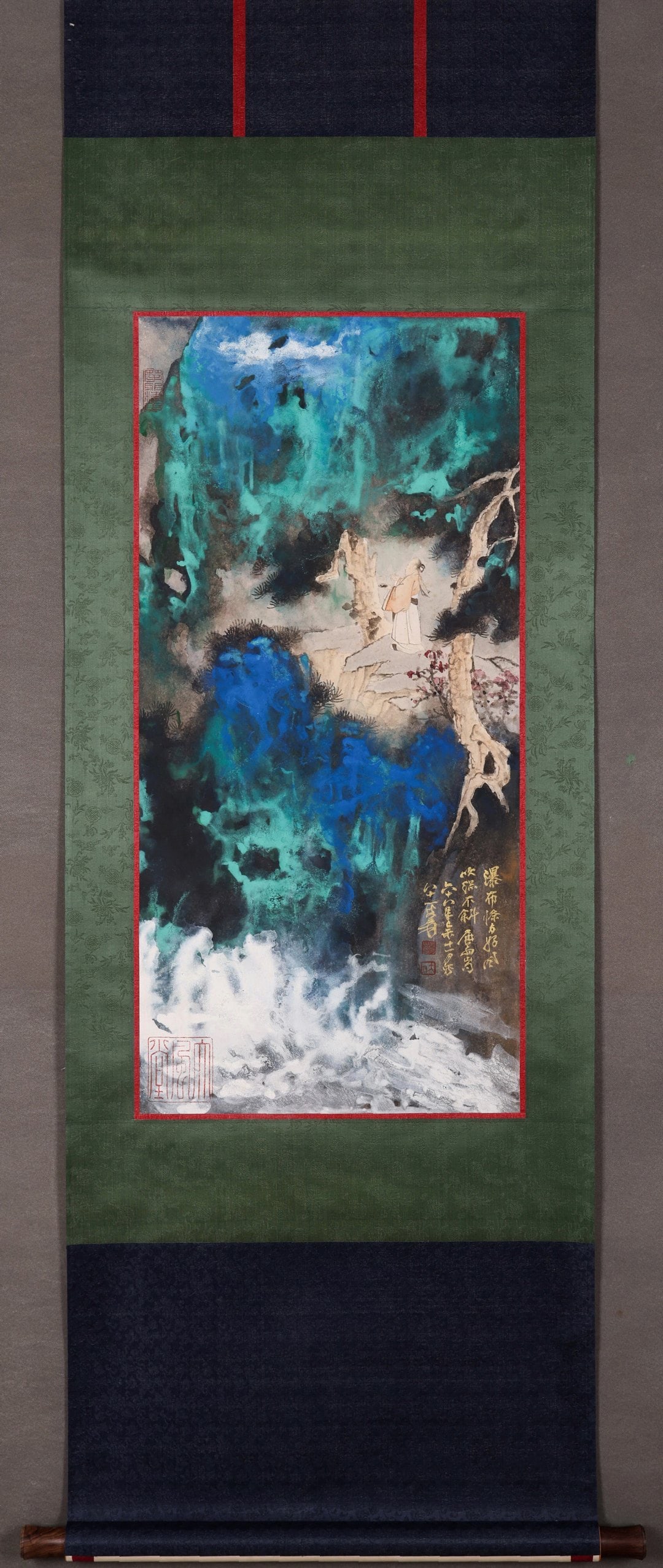 Chinese Drawing Character Story and Colored Landscape,Zhang Daqian Mark: Chinese Drawing Character Story and Colored Landscape,Zhang Daqian Mark (88 x 42cm)