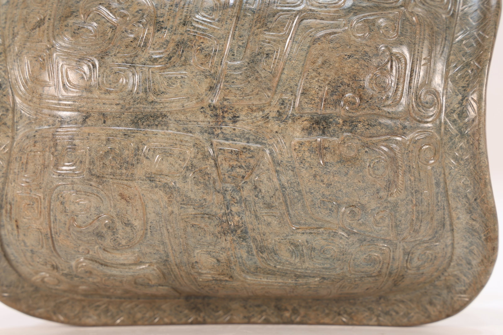 A Jade Carved Beast Face Pattern Turtle Shell - 14