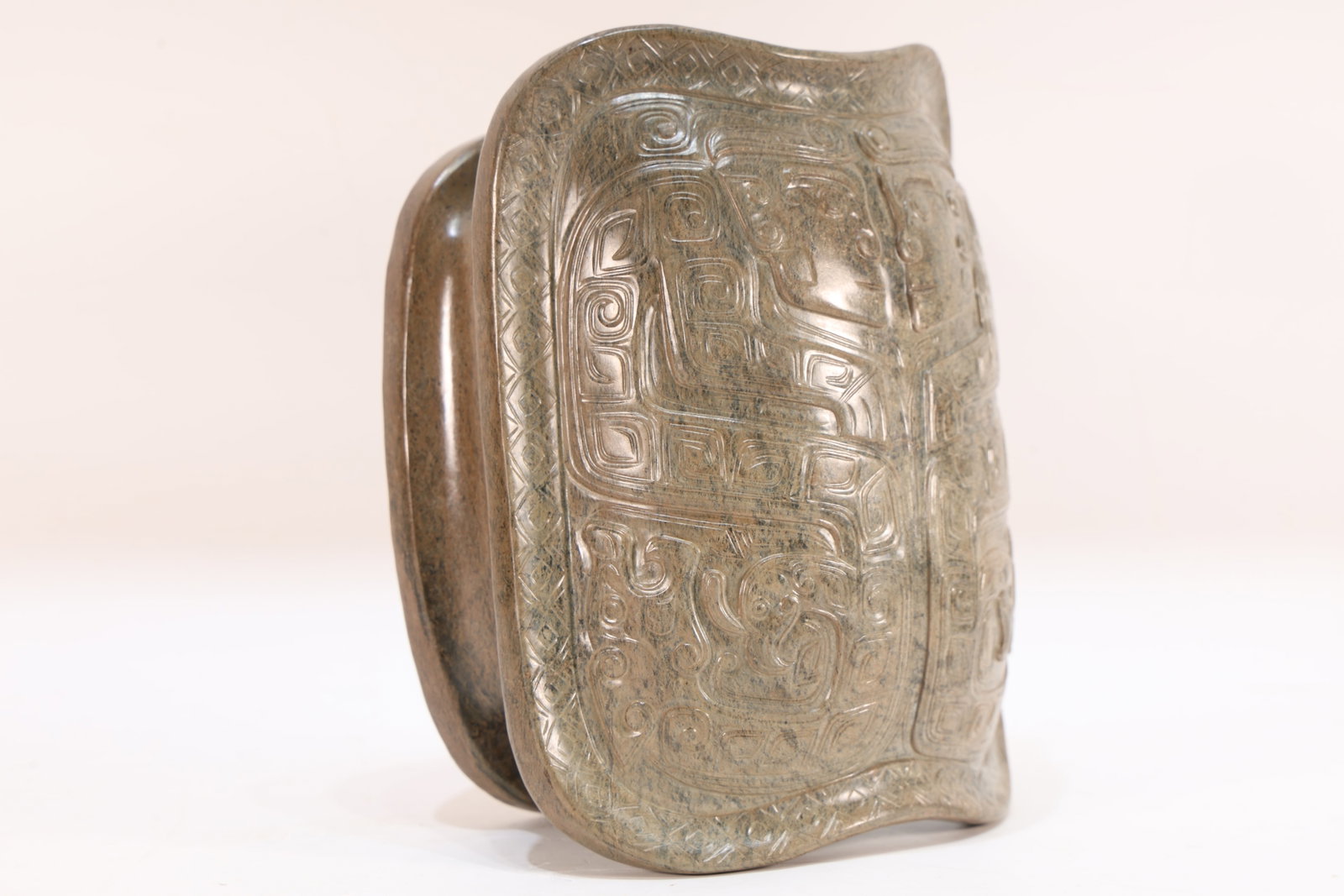 A Jade Carved Beast Face Pattern Turtle Shell - 2