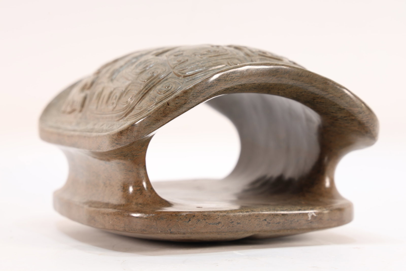 A Jade Carved Beast Face Pattern Turtle Shell - 8