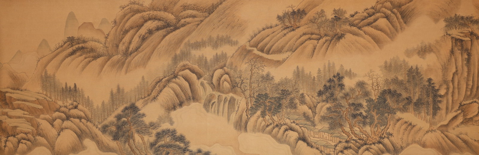 Chinese Drawing Landscape Hand Scroll,Wang Hui Mark - 9