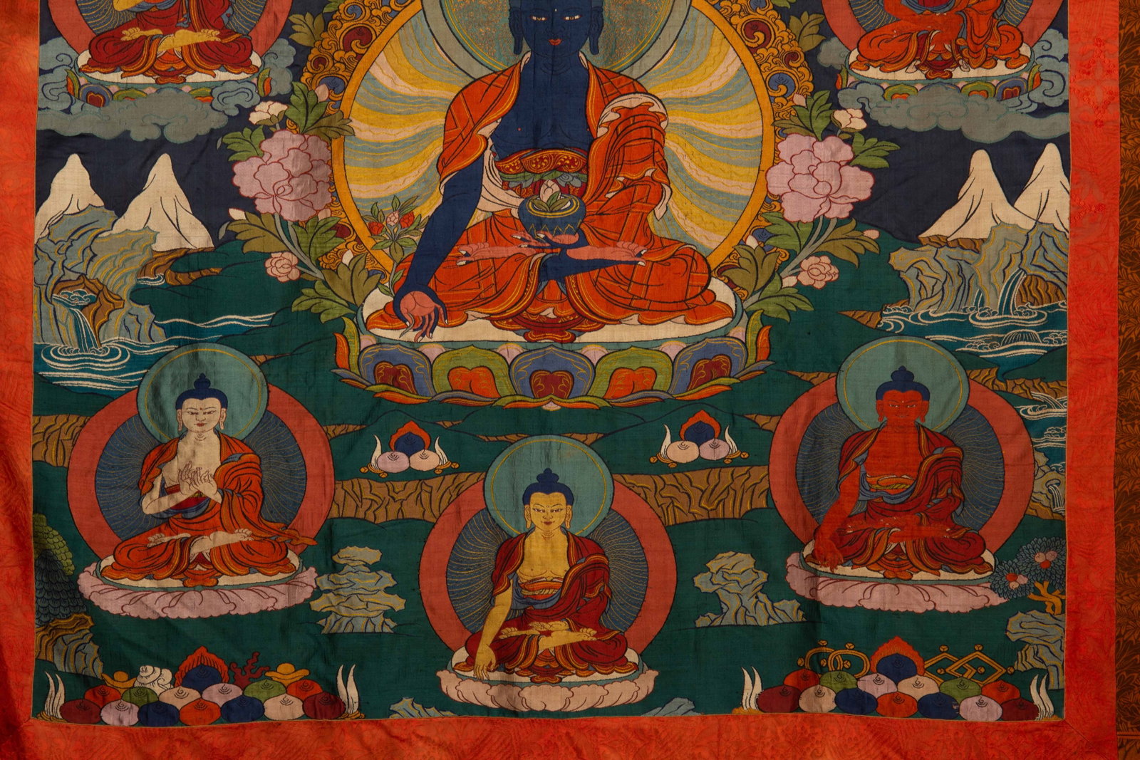 A Chinese Brocade Thangka - 3