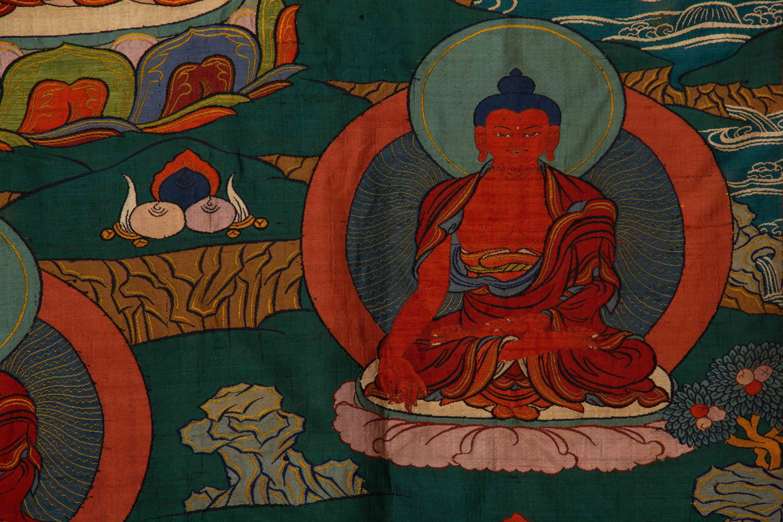 A Chinese Brocade Thangka - 7