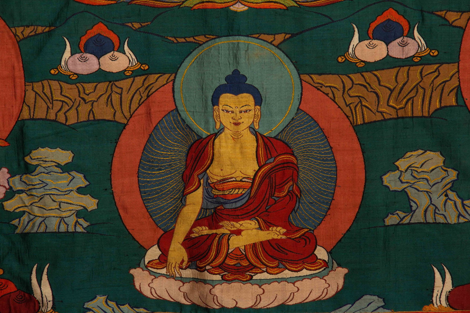 A Chinese Brocade Thangka - 8