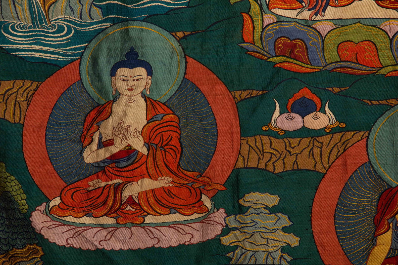 A Chinese Brocade Thangka - 9