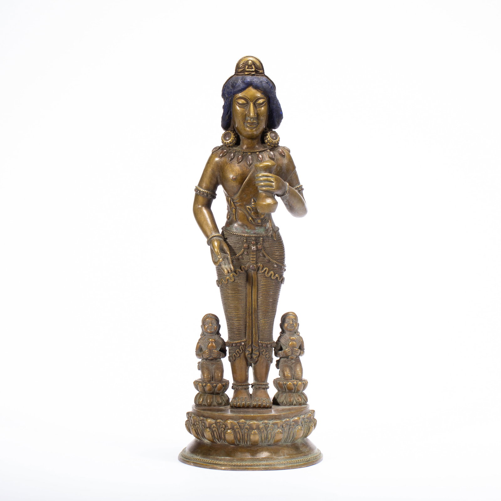 A Chinese Alloy Bronze Buddhist Statue: A Chinese Alloy Bronze Buddhist Statue (11.5 x 11.5 x 33cm,Weight 2580g)
