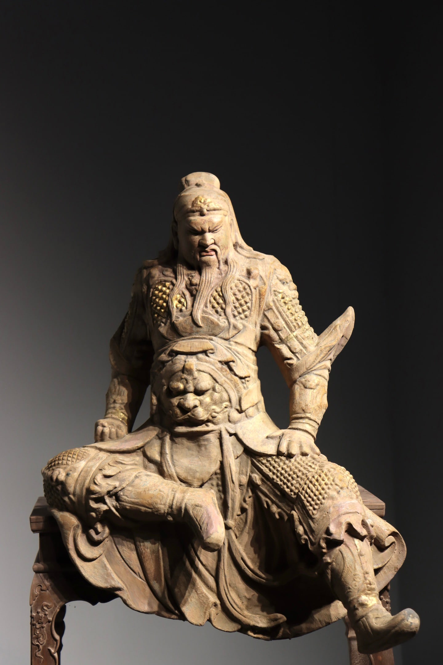 Wood Colour Painted GuanYu Figure: Wood Colour Painted GuanYu Figure (81 x 64cm)