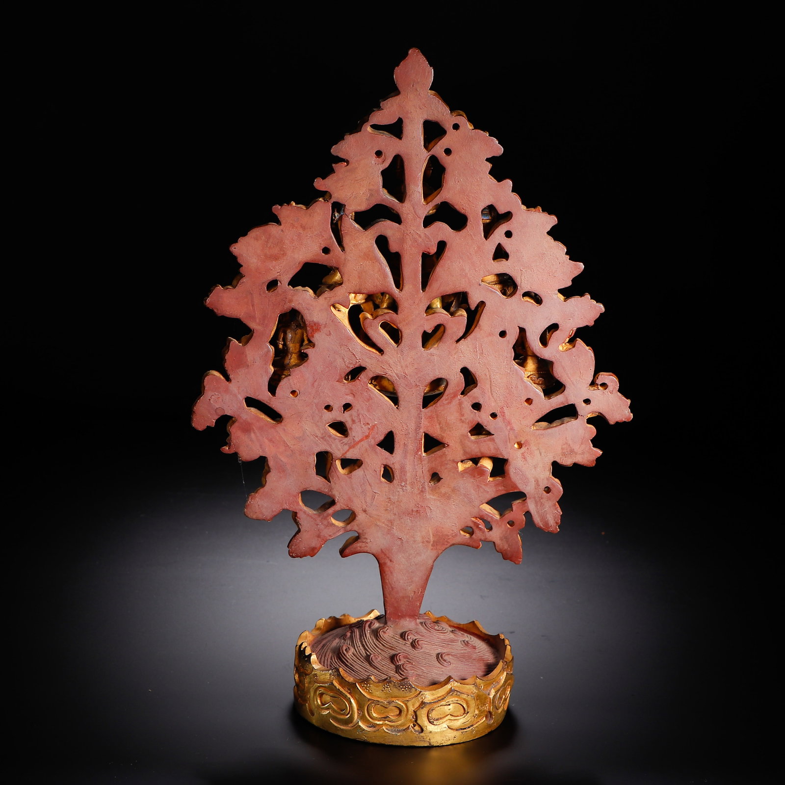 A CHINESE GILT-BRONZE BUDDHIST TREE STATUE - 8