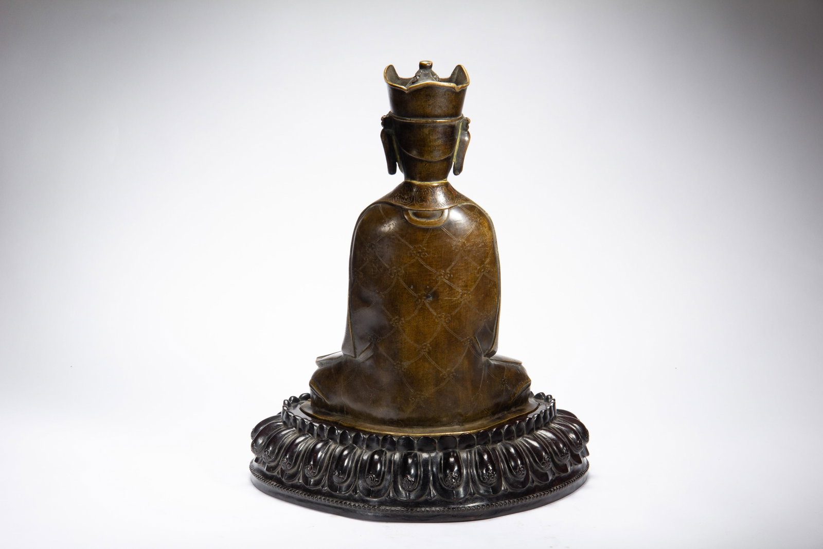 Chinese Bronze Seated Buddhist Master Statue - 7