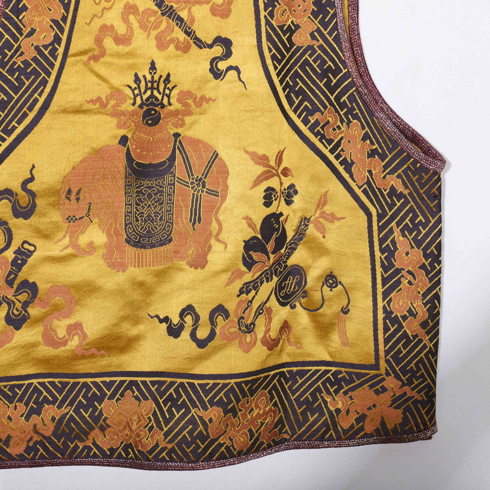 A CHINESE BROCADE VEST - 5