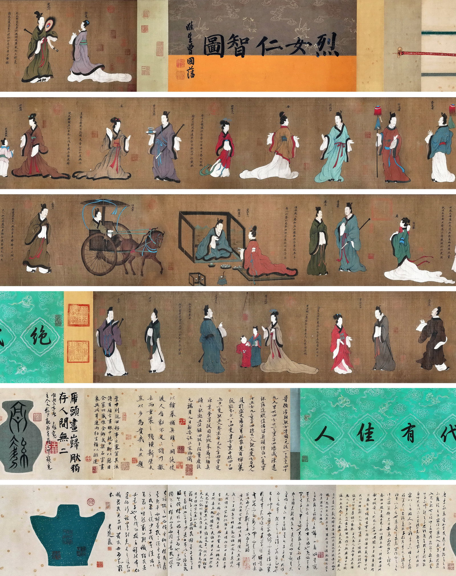 Chinese Drawing Character Story Hand Scroll,Gu Kaizhi Mark: Chinese Drawing Character Story Hand Scroll,Gu Kaizhi Mark (540 x 34cm)