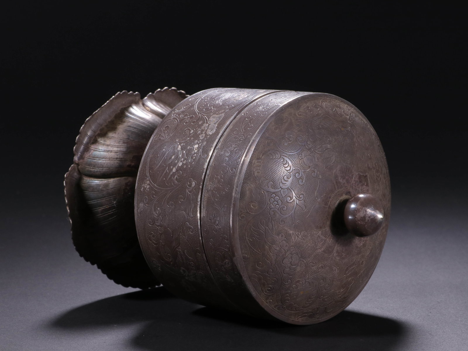 A Chinese Silver Lidded Vessel - 5