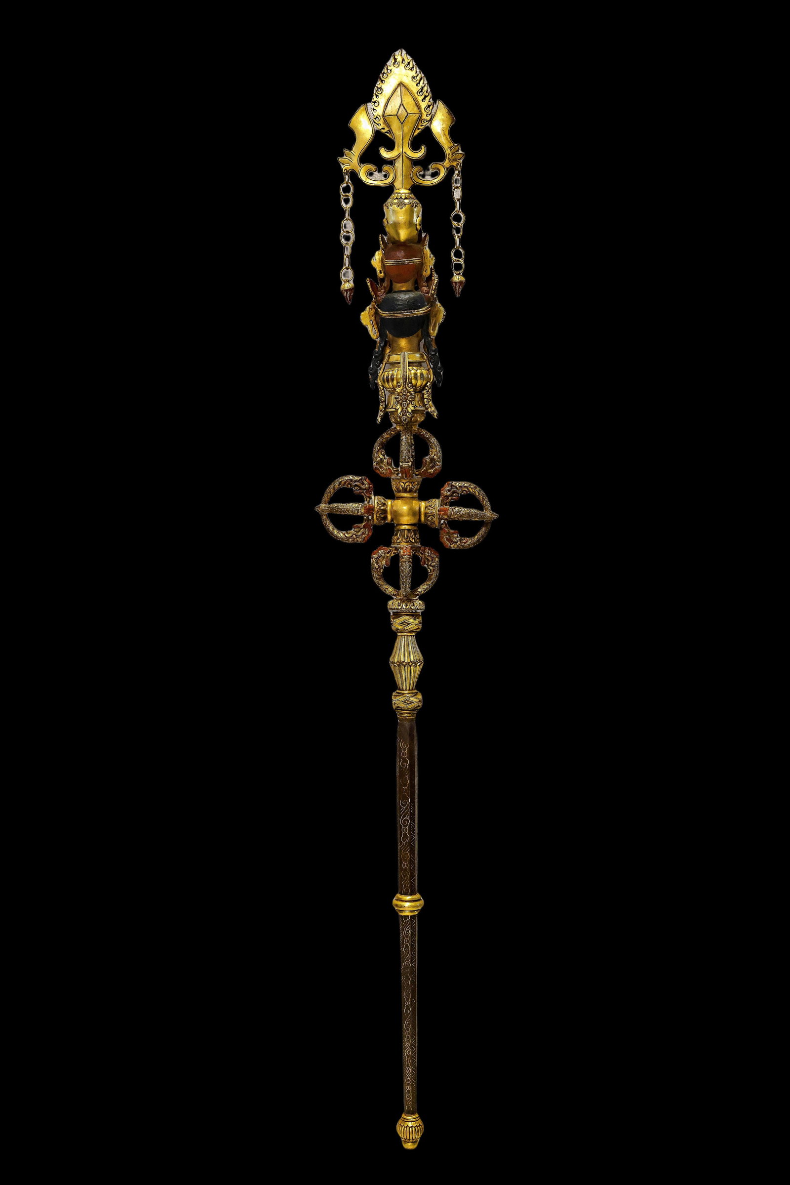 A Chinese Gilt-Bronze Ritual Staff - 10