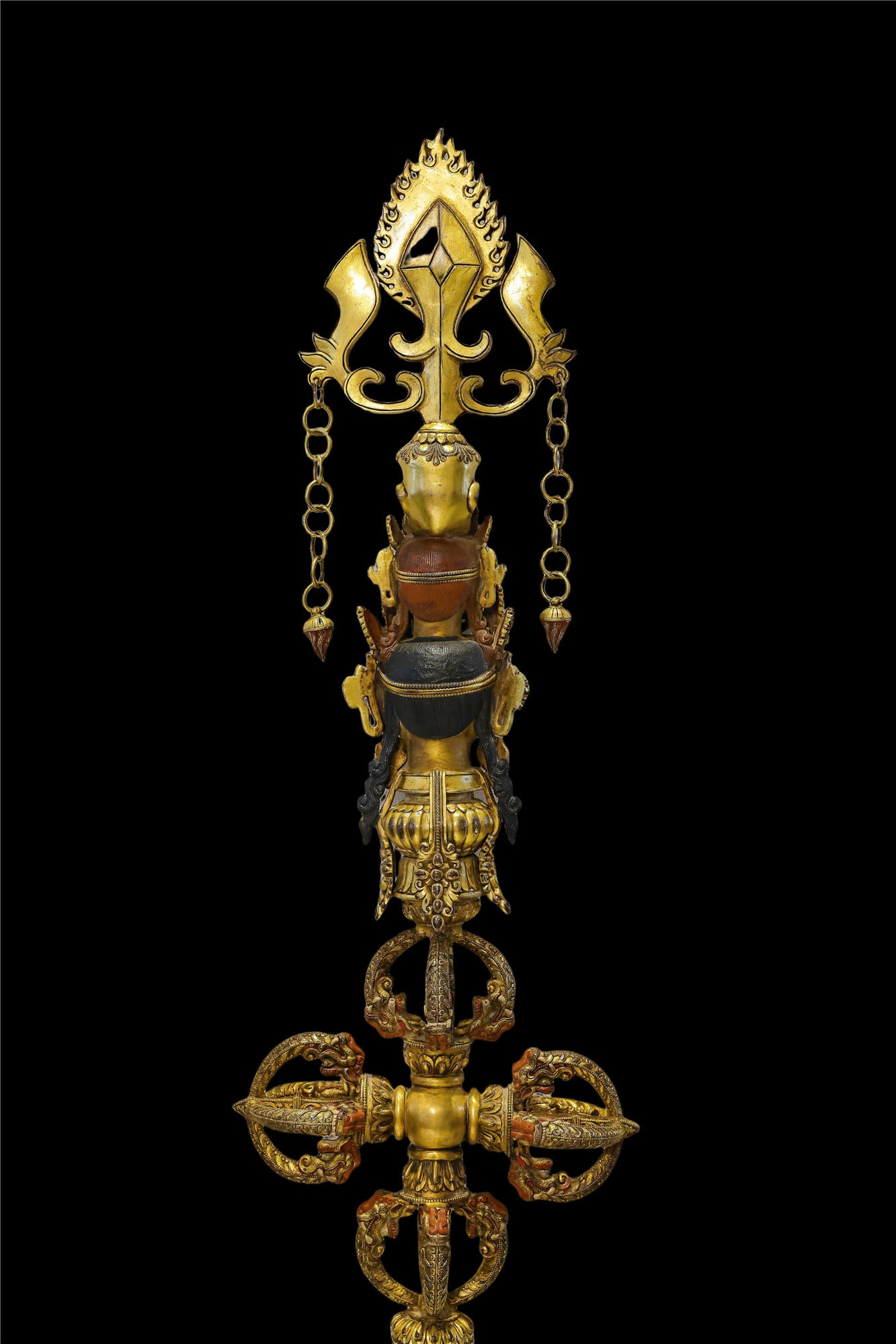 A Chinese Gilt-Bronze Ritual Staff - 11
