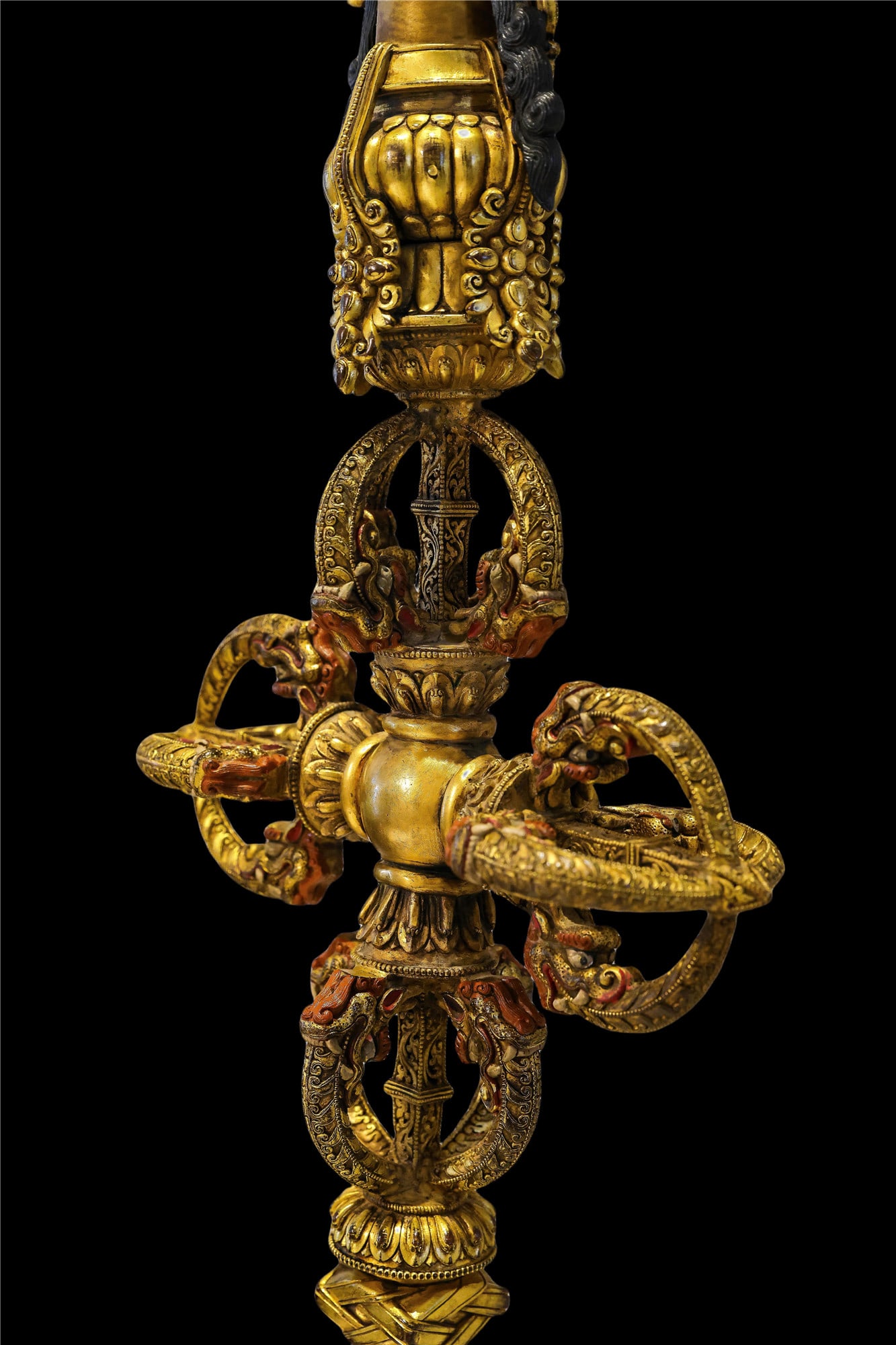 A Chinese Gilt-Bronze Ritual Staff - 12