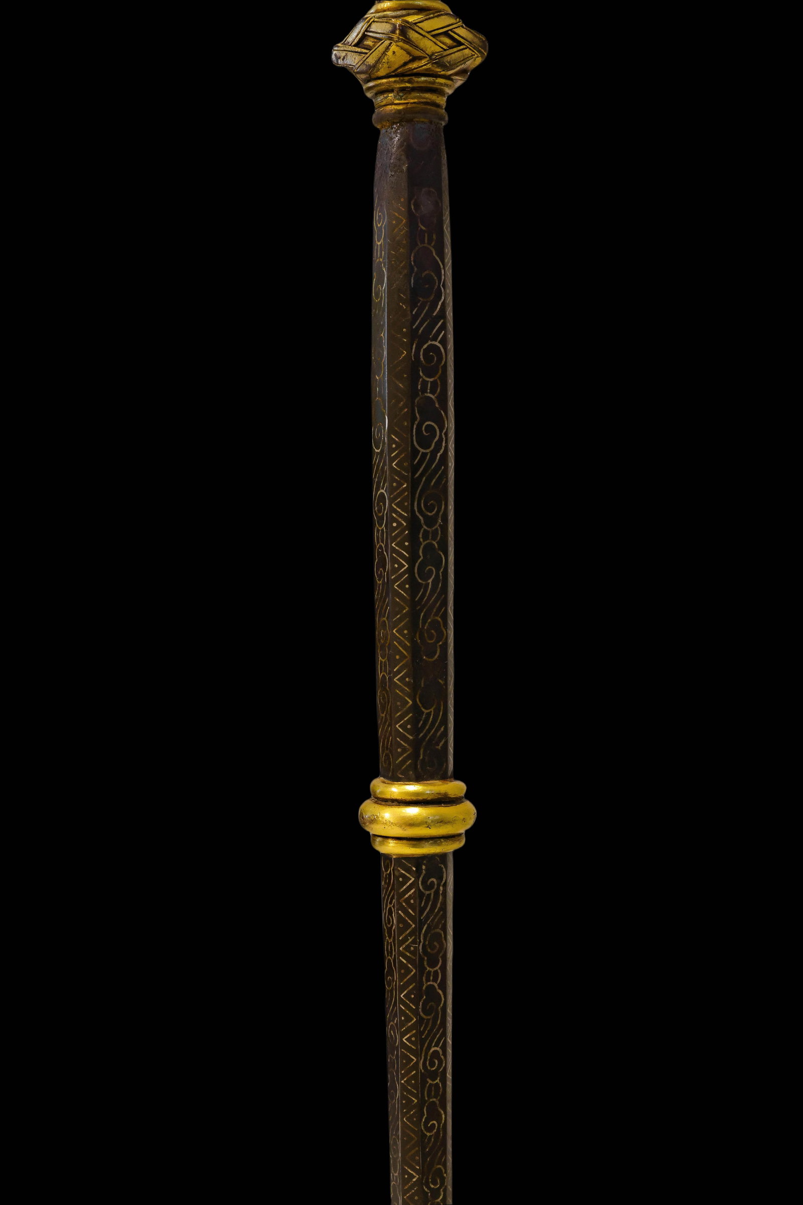 A Chinese Gilt-Bronze Ritual Staff - 14