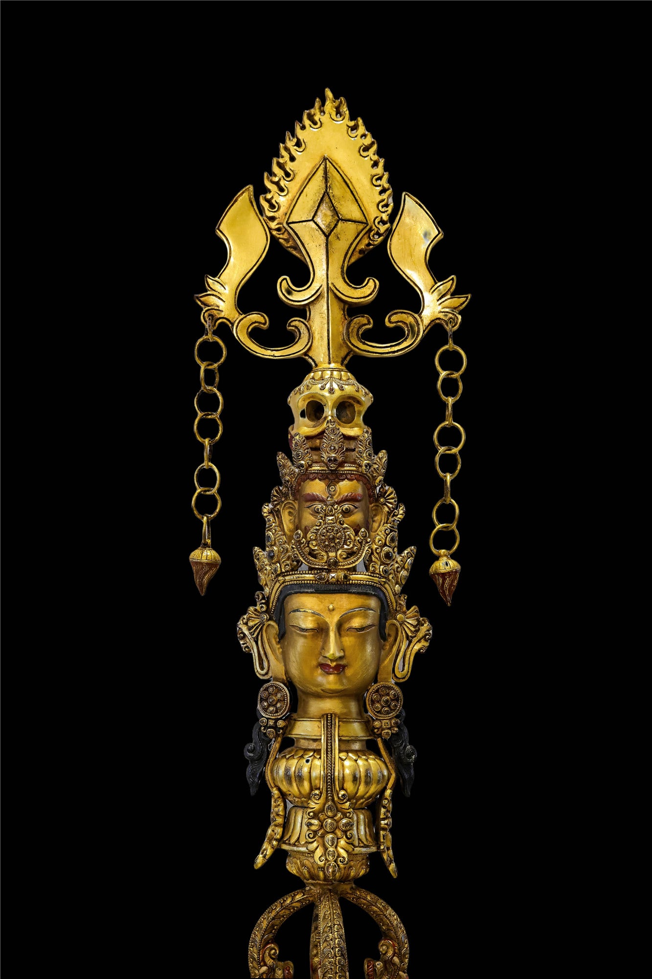 A Chinese Gilt-Bronze Ritual Staff - 3