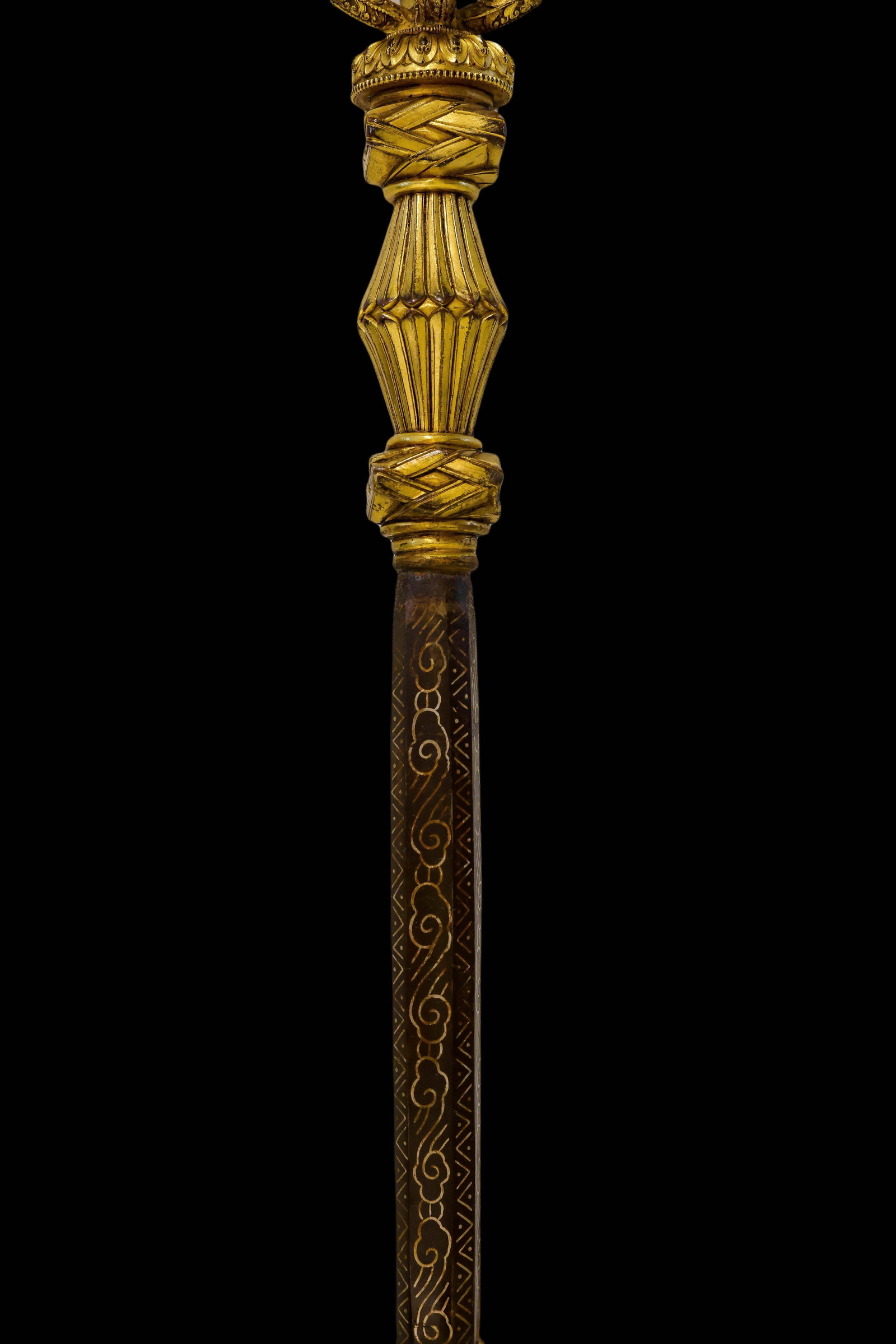 A Chinese Gilt-Bronze Ritual Staff - 5