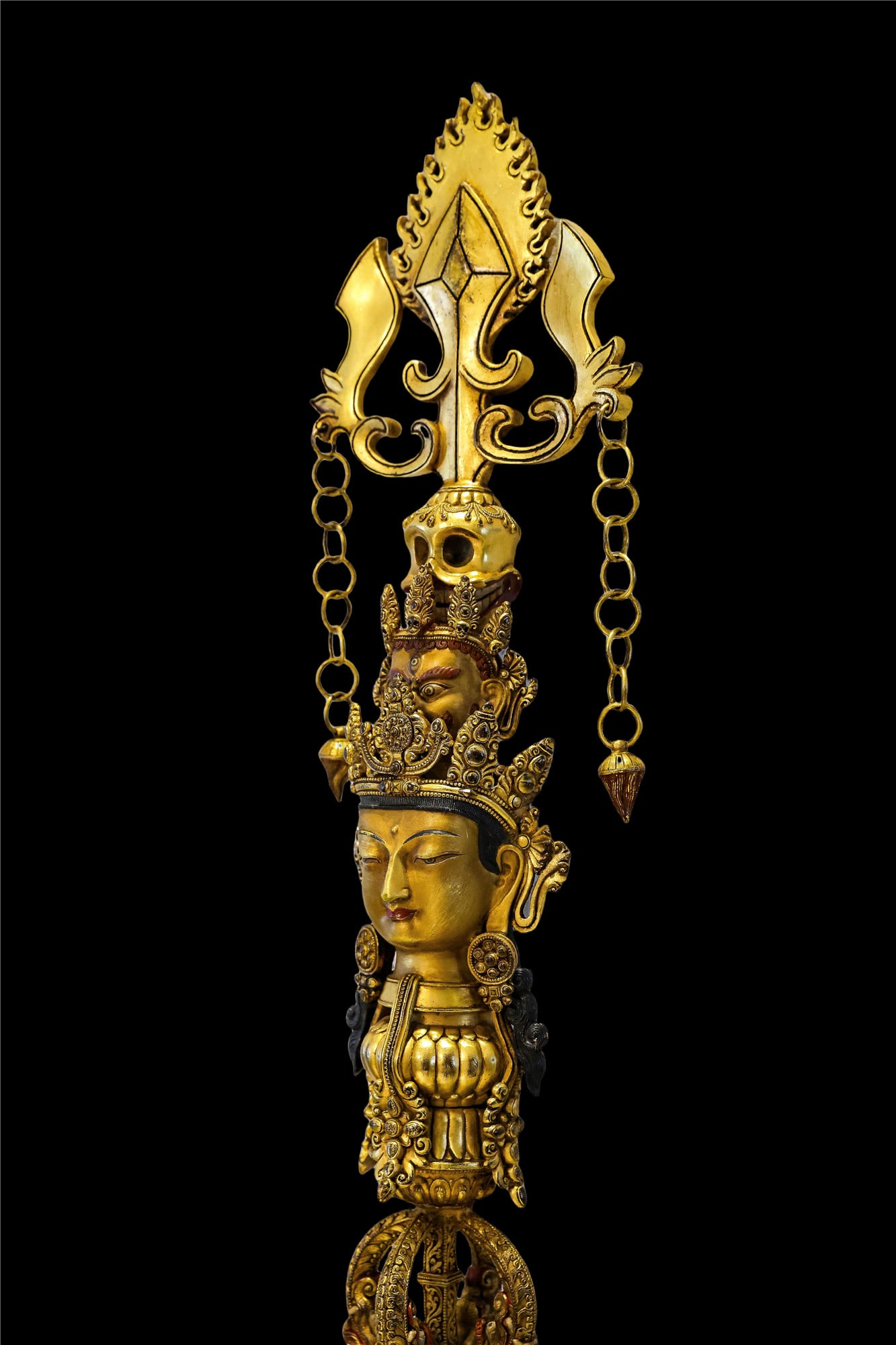 A Chinese Gilt-Bronze Ritual Staff - 8