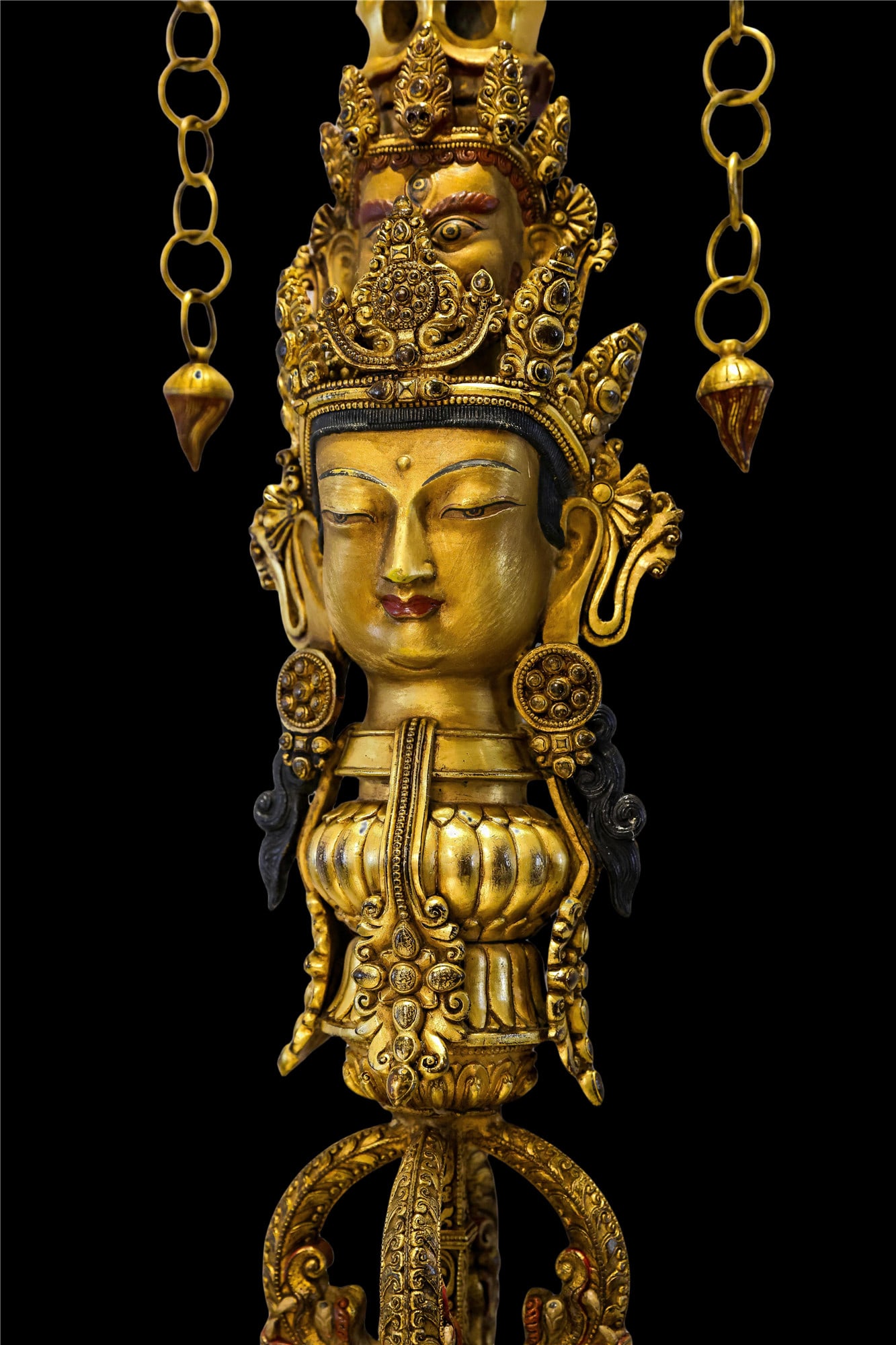 A Chinese Gilt-Bronze Ritual Staff - 9