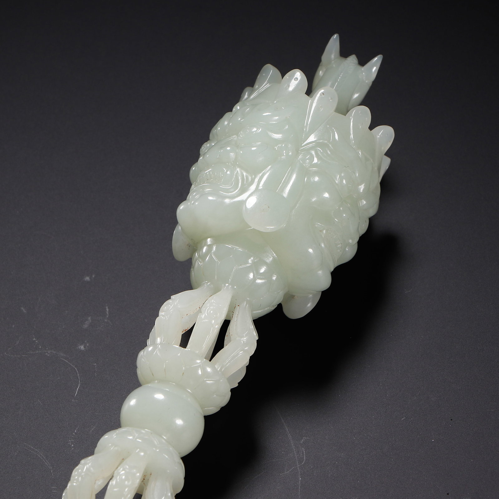A Chinese Hetian Jade Buddhist Ritual Implement (Phurba) - 6
