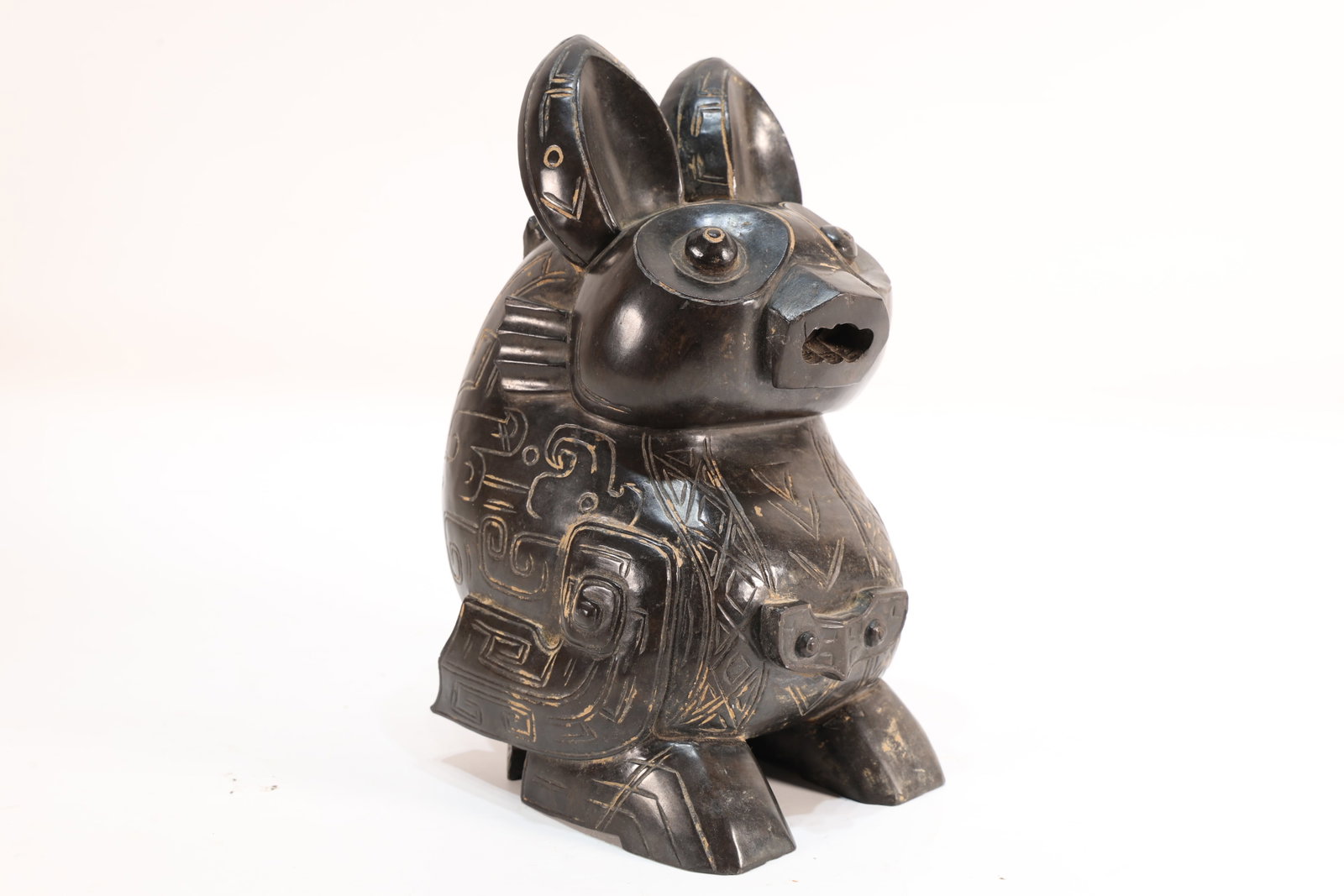 Jade Carved Beast Face Pattern Bird Shape Figure (1 of 10)