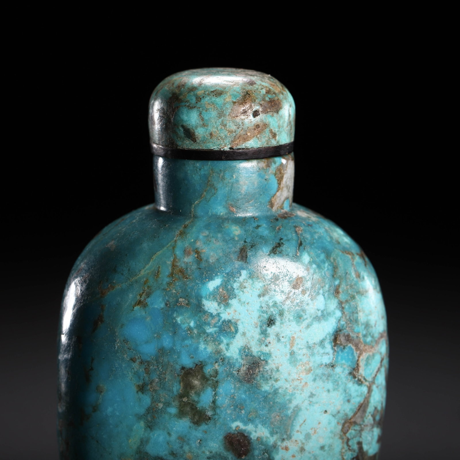 Chinese Turquoise Snuff Bottle - 6