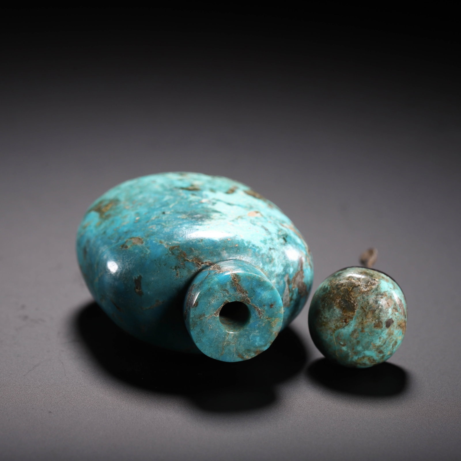 Chinese Turquoise Snuff Bottle - 8