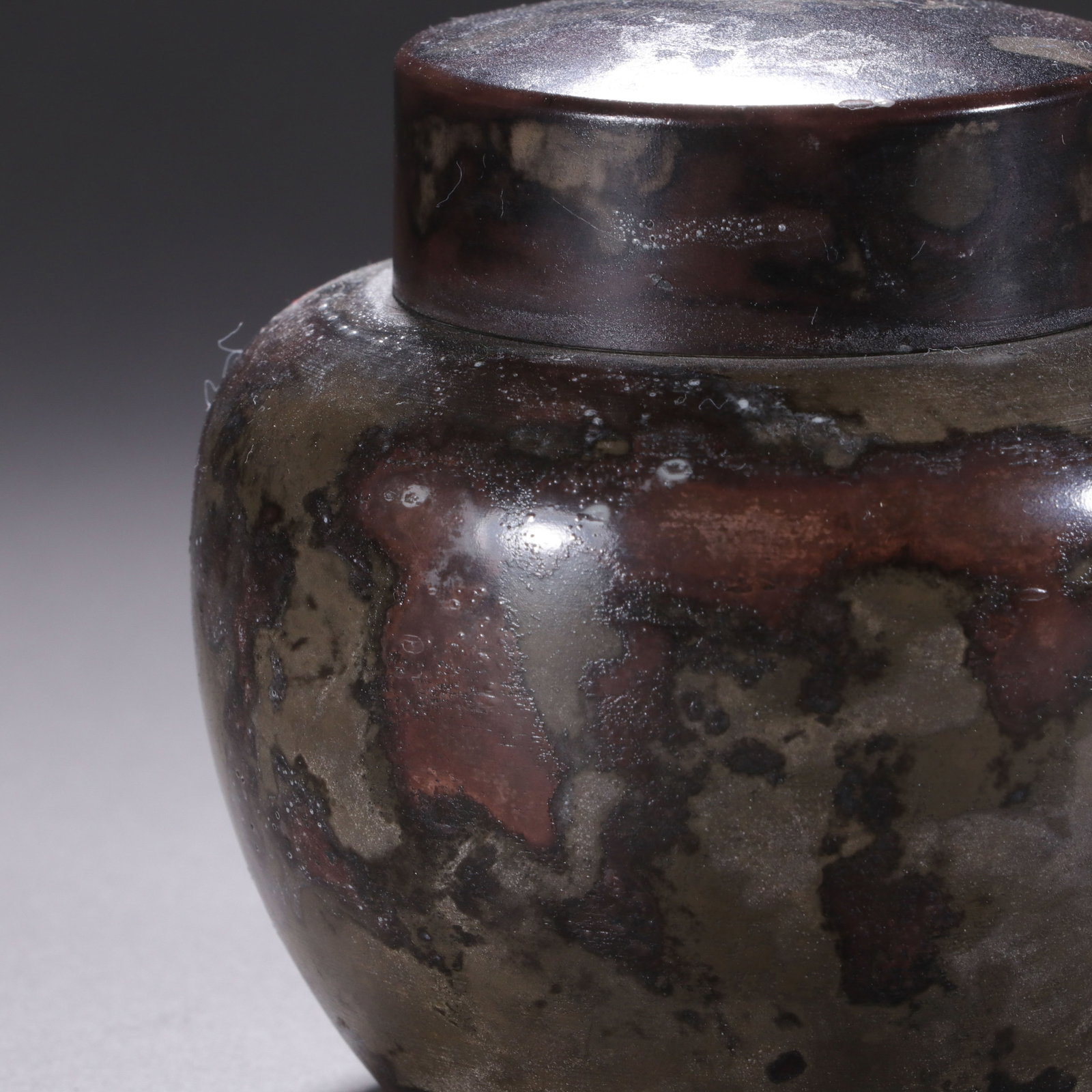 A Chinese Lacquered Pewter Tea Caddy - 2