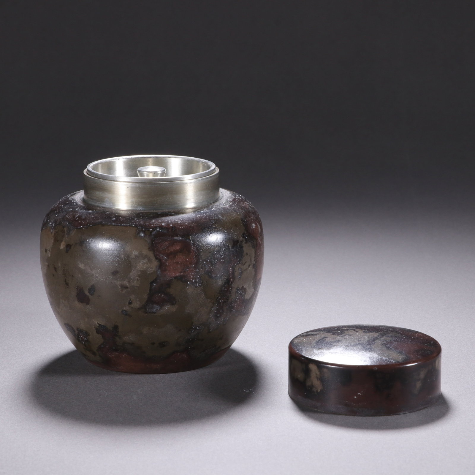 A Chinese Lacquered Pewter Tea Caddy - 5