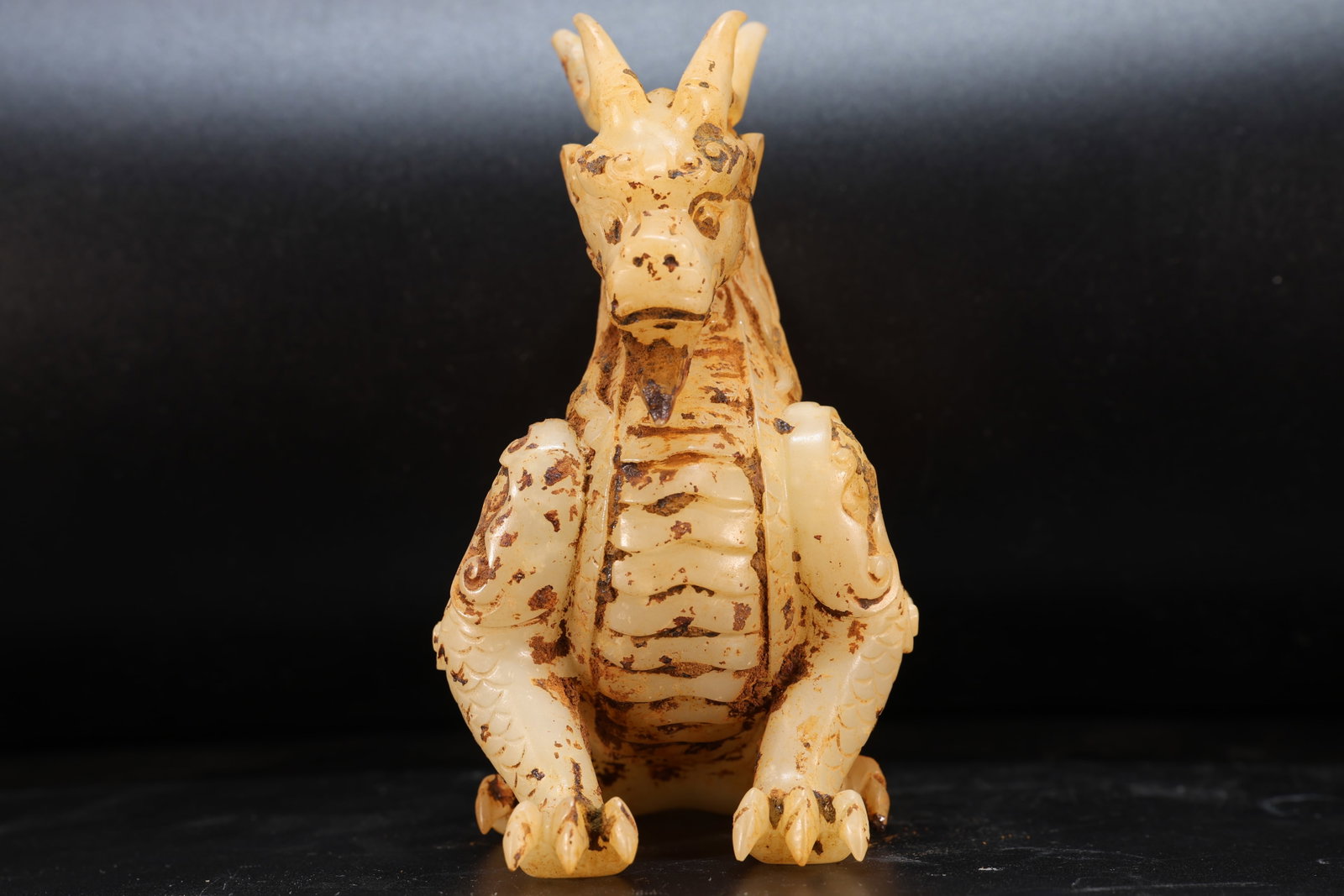 A Jade Carved Dragon Shape Ornament - 4