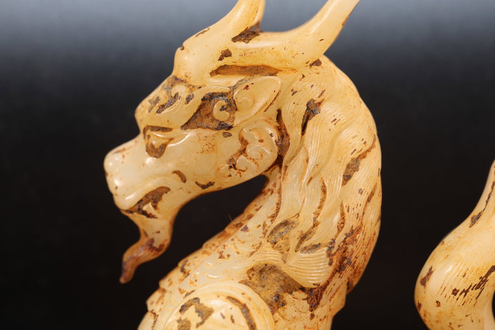 A Jade Carved Dragon Shape Ornament - 8