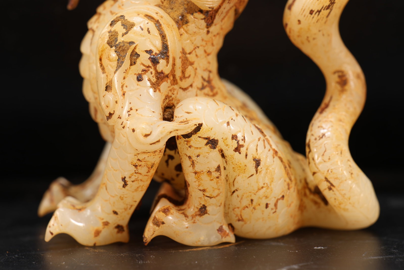 A Jade Carved Dragon Shape Ornament - 9